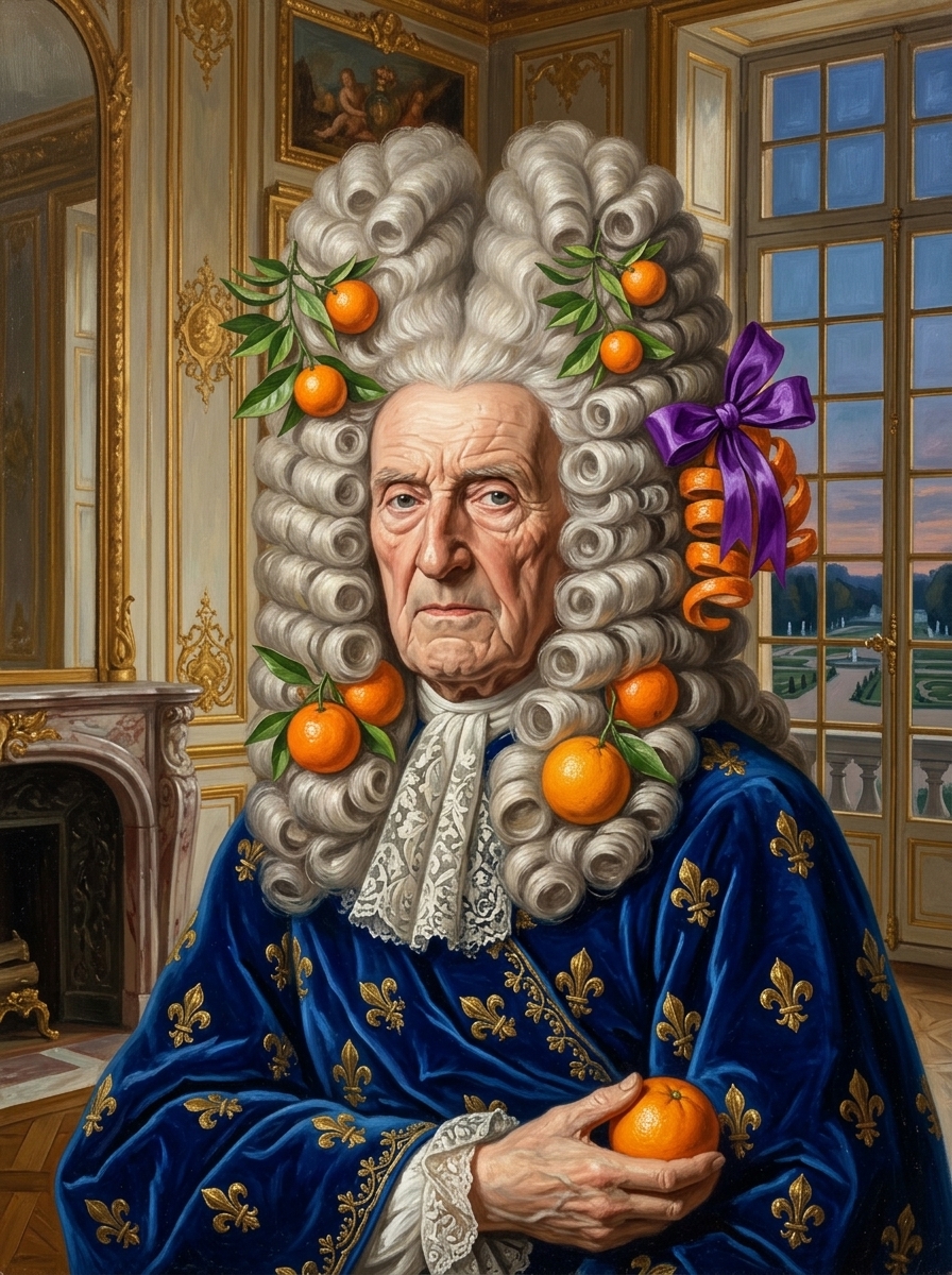 Signore anziano con la parrucca